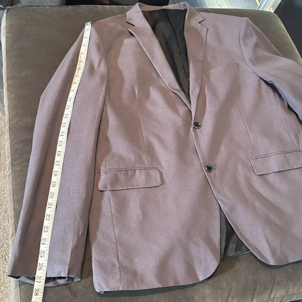Men’s Gray 3 Piece Suit Notched Lapel 2 Button Closure Size 50 Jacket 44 Pants